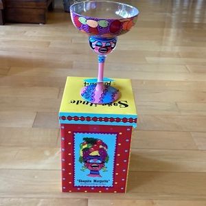 Alice Art Sass-itude hand painted margarita glass